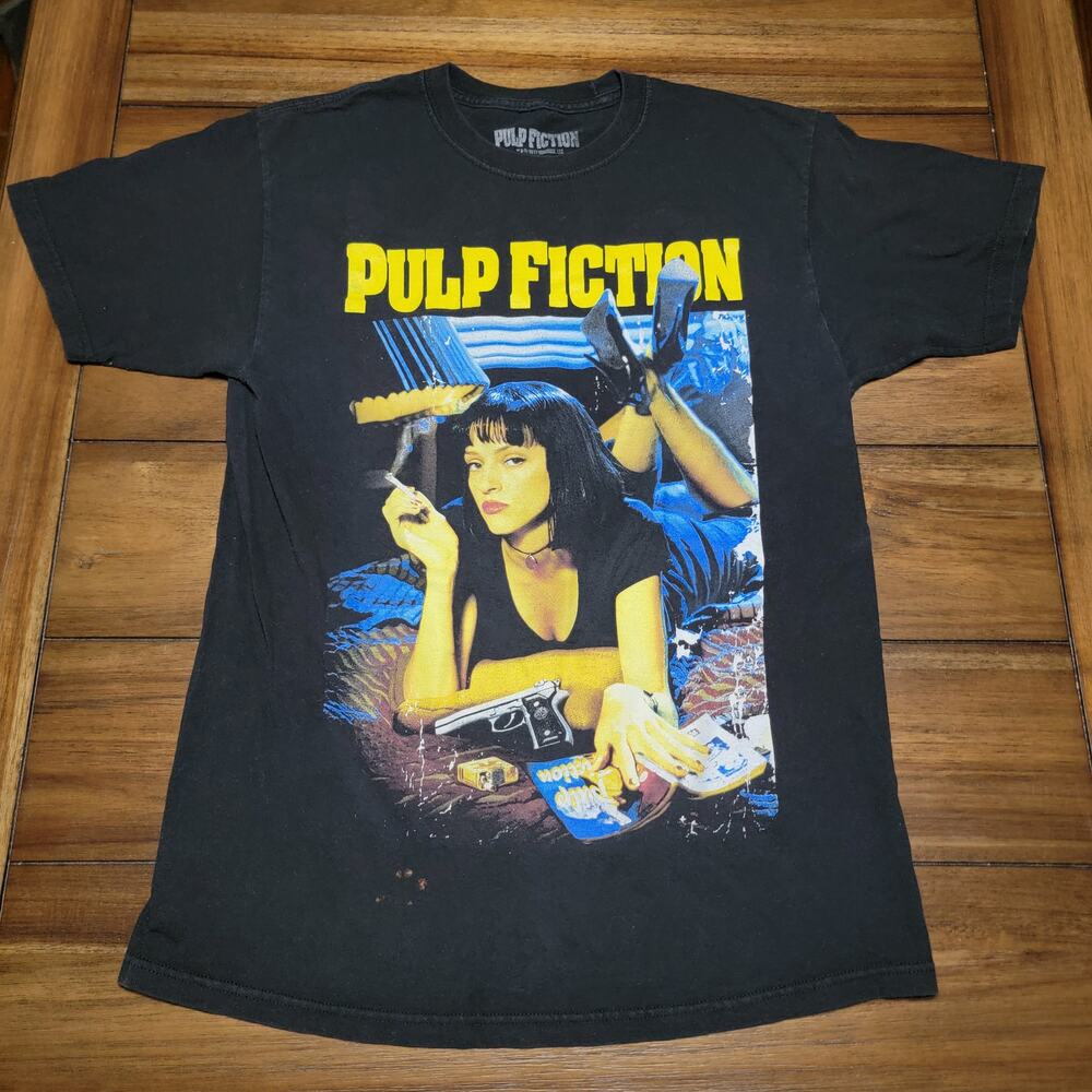Pulp Fiction Black Unisex Tee Uma Thurman - Size Medium